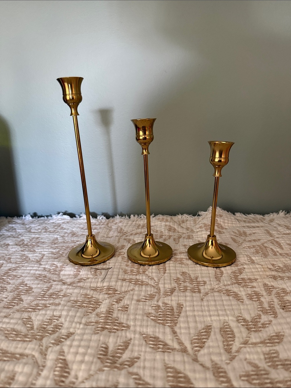 Amazon Gold Metal Taper Candle Holders Trio